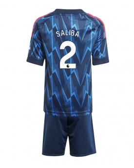 Arsenal William Saliba #2 Maglia Gara Trasferta Repliche 2025-26 Bambino Maniche Corte